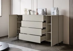 Home affaire Sideboard »Phuket 180 cm breit, modernes Design mit Stauraum« 1 Stk. tlg. Kommode mit 2 Türen, 4 Schubladen und verstellbaren Einlegeböden