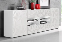 Home affaire Sideboard »Prisma Breite 241, Kommode 2 Türen, 4 Schubkästen, Anrichte« Front mit elegantem Siebdruck, grifflos, viel Stauraum