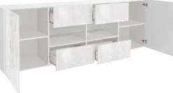 Home affaire Sideboard »Prisma Breite 241, Kommode 2 Türen, 4 Schubkästen, Anrichte« Front mit elegantem Siebdruck, grifflos, viel Stauraum
