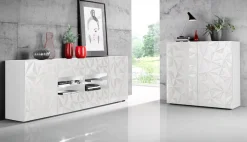 Home affaire Sideboard »Prisma Breite 241, Kommode 2 Türen, 4 Schubkästen, Anrichte« Front mit elegantem Siebdruck, grifflos, viel Stauraum