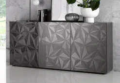 Home affaire Sideboard »Prisma Breite 181, Kommode 3 Türen, Anrichte« Front mit elegantem Siebdruck, grifflos, viel Stauraum