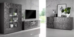 Home affaire Sideboard »Prisma Breite 181, Kommode 3 Türen, Anrichte« Front mit elegantem Siebdruck, grifflos, viel Stauraum