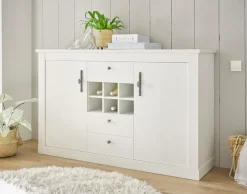 Home affaire Sideboard »RAVENNA« im romantischen Landhausstil, Griffe aus Metall, Breite 166 cm