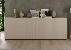Home affaire Sideboard »Rio Breite 240 cm, Kommode mit 4 Türen, Anrichte,« geriffelte MDF-Fronten, modern u. elegant, viel Stauraum