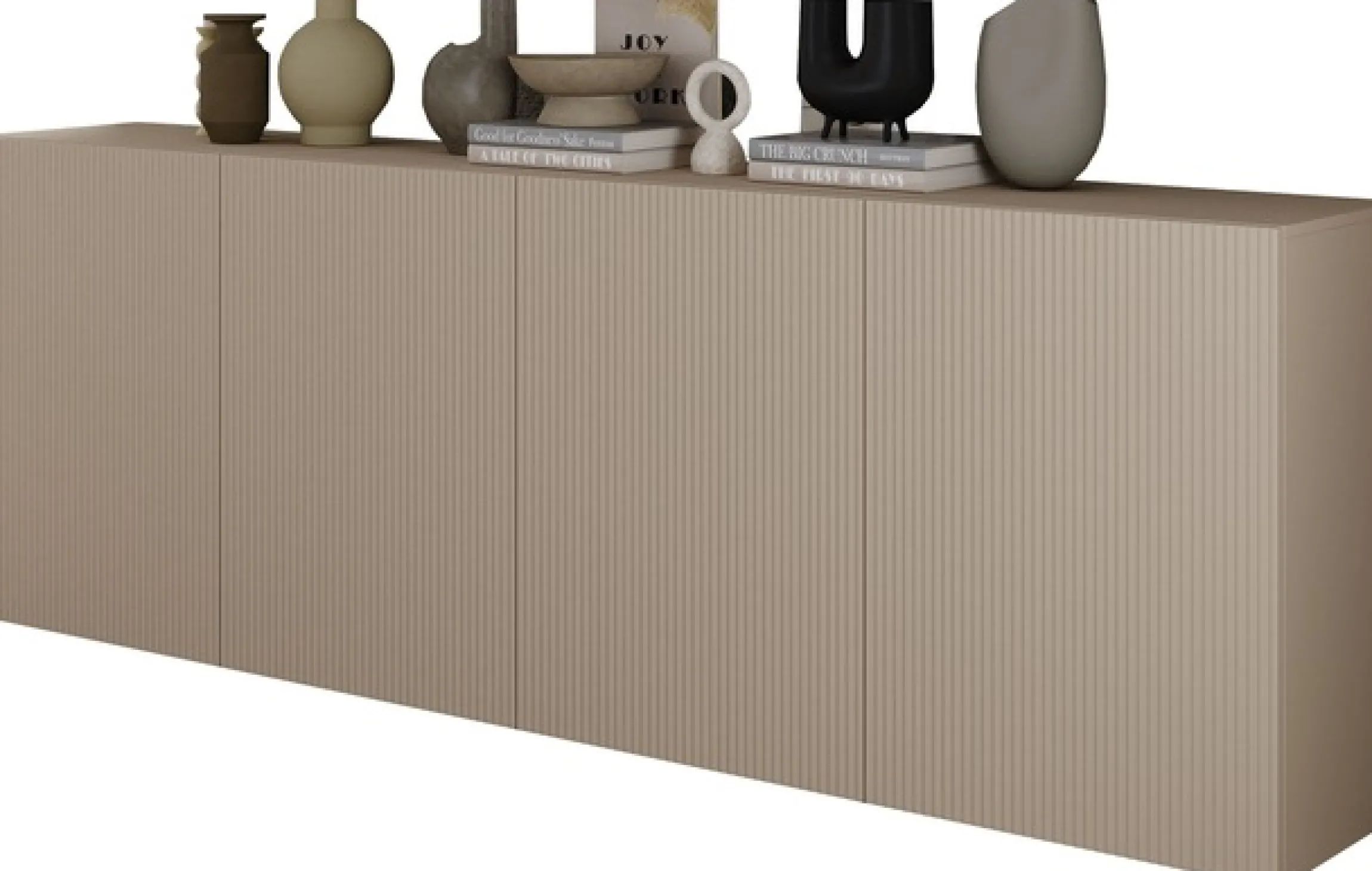 Home affaire Sideboard »Rio Breite 240 cm, Kommode mit 4 Türen, Anrichte,« geriffelte MDF-Fronten, modern u. elegant, viel Stauraum