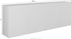 Home affaire Sideboard »Rio Breite 240 cm, Kommode mit 4 Türen, Anrichte,« geriffelte MDF-Fronten, modern u. elegant, viel Stauraum