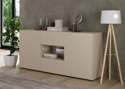Home affaire Sideboard »Rio Breite 181 cm, Kommode mit 2 Türen u. 2 Schubkästen,« geriffelte MDF-Fronten, modern u. elegant, viel Stauraum