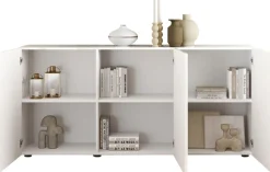 Home affaire Sideboard »Rio Breite 181 cm, Kommode mit 3 Türen, Anrichte,« geriffelte MDF-Fronten, modern u. elegant, viel Stauraum