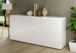 Home affaire Sideboard »Rio Breite 181 cm, Kommode mit 3 Türen, Anrichte,« geriffelte MDF-Fronten, modern u. elegant, viel Stauraum