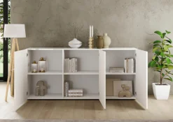 Home affaire Sideboard »Rio Breite 181 cm, Kommode mit 3 Türen, Anrichte,« geriffelte MDF-Fronten, modern u. elegant, viel Stauraum