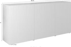 Home affaire Sideboard »Rio Breite 181 cm, Kommode mit 3 Türen, Anrichte,« geriffelte MDF-Fronten, modern u. elegant, viel Stauraum