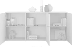 Home affaire Sideboard »Rio Breite 181 cm, Kommode mit 3 Türen, Anrichte,« geriffelte MDF-Fronten, modern u. elegant, viel Stauraum