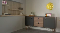 Home affaire Sideboard »Ry Aufbewahrung, Schubladenschrank,« Breite 150 cm, Höhe 72 cm, Kommode mit 2 Türen und 2 Schubläden