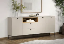Home affaire Sideboard »San Pedro« 1 Stk. tlg. Anrichte mit Griffen und Füßen aus Metall - (B/T/H) 197/42/85 cm