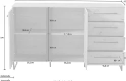 Home affaire Sideboard »Sardinia« Kommode, Breite ca. 159 cm