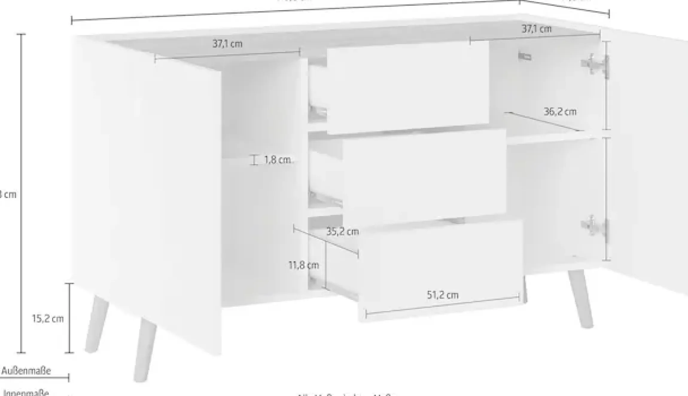 Home affaire Sideboard »Scandi« Breite 120 cm