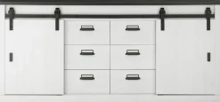 Home affaire Sideboard »Sherwood, Kommode im Industrial-Style, Schrank, Stauraumelement« mit Scheunentorbeschlag & Apothekergriffen, in 2 Farben erhältlich