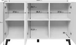 Home affaire Sideboard »SIDEBOARD PHUKET II, Stilvolle, grifflose Kommode, Breite 120cm« 1 Stk. tlg. Mit 6 Fächern und höhenverstellbaren Einlegeböden