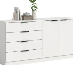 Home affaire Sideboard »SKARDE, Breite 148 cm, 4 Schubkästen, 2 Türen, viel Stauraum« in verschiedenen Farben und Breiten erhältlich, individuell einsetzbar,Kommode, Anrichte, Schubkastenkommode, Schuhschrank, Schrank