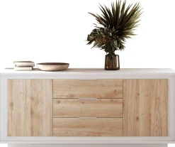 Home affaire Sideboard »Sky, B/T 180/50 cm, Kommode/Stauraumschrank, 2 Türen, 3 Schubkästen« Softclosing, Korpus & Front 22 mm stark, Rahmen-Optik, Metallgriffe