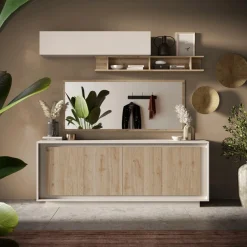 Home affaire Sideboard »Sky, B/T 207/50 cm, Kommode/Anrichte/Stauraumschrank, 4 Türen« Softclosing, Korpus & Front 22 mm stark, Rahmen-Optik