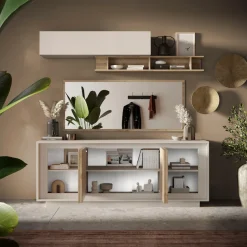 Home affaire Sideboard »Sky, B/T 207/50 cm, Kommode/Anrichte/Stauraumschrank, 4 Türen« Softclosing, Korpus & Front 22 mm stark, Rahmen-Optik