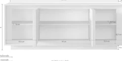 Home affaire Sideboard »Sky, B/T 207/50 cm, Kommode/Anrichte/Stauraumschrank, 4 Türen« Softclosing, Korpus & Front 22 mm stark, Rahmen-Optik