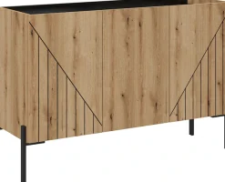 Home affaire Sideboard »SNETT, Breite: 122cm, mit Metall-Stabfüßen, 3 Türen, 3 Einlegeböden« Anrichte, Kommode, Schrank, Board, Higboard