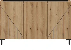 Home affaire Sideboard »SNETT, Breite: 122cm, mit Metall-Stabfüßen, 3 Türen, 3 Einlegeböden« Anrichte, Kommode, Schrank, Board, Higboard