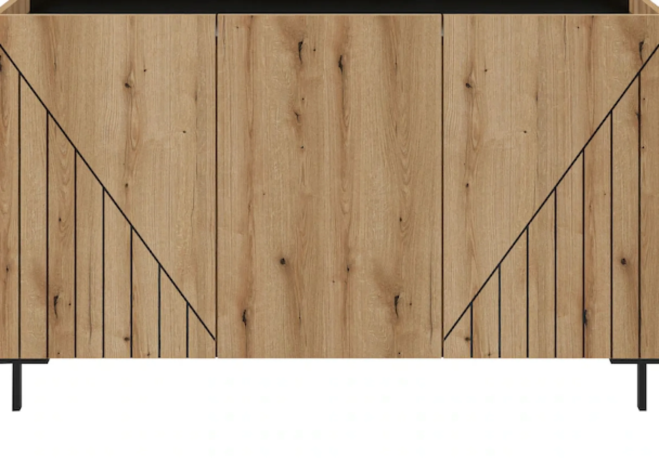 Home affaire Sideboard »SNETT, Breite: 122cm, mit Metall-Stabfüßen, 3 Türen, 3 Einlegeböden« Anrichte, Kommode, Schrank, Board, Higboard