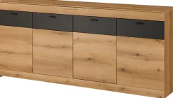 Home affaire Sideboard »Soleto, moderner Schrank, Kommode, 200 cm breit« zeitlos, schwarze Griffe aus Metall, ausreichend Stauraum