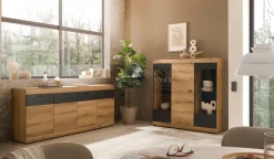 Home affaire Sideboard »Soleto, moderner Schrank, Kommode, 200 cm breit« zeitlos, schwarze Griffe aus Metall, ausreichend Stauraum