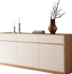 Home affaire Sideboard »Sonora, moderner Schrank, Kommode in Eiche Artisan, 202 cm breit« filigrane Rahmenoptik, ausreichend Stauraum, vielseitig einsetzbar