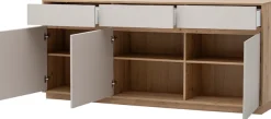 Home affaire Sideboard »Sonora, moderner Schrank, Kommode in Eiche Artisan, 202 cm breit« filigrane Rahmenoptik, ausreichend Stauraum, vielseitig einsetzbar