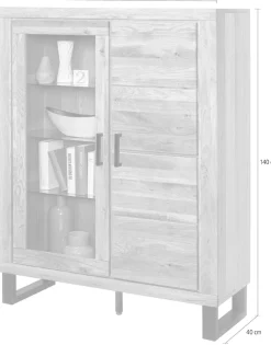Home affaire Sideboard 1 Stk. tlg. Industriestil, Teilmassiv Eiche, schwarze Elemente, Modern