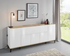 Home affaire Sideboard »Sunrise« Kommode mit 5 Türen und 1 Klapptür, Breite 200 cm
