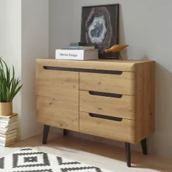 Home affaire Sideboard »Torge, Anrichte, Kommode, Schubladenschrank« 1 Stk. tlg. abgeschrägte Füße, drei Farben, Scandi Design, 107 cm breit