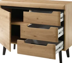 Home affaire Sideboard »Torge, Anrichte, Kommode, Schubladenschrank« 1 Stk. tlg. abgeschrägte Füße, drei Farben, Scandi Design, 107 cm breit