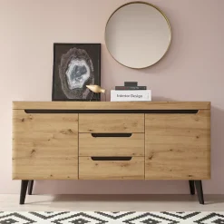Home affaire Sideboard »Torge, Anrichte, Kommode, Schubladenschrank« 1 Stk. tlg. abgeschrägte Füße, drei Farben, Scandi Design, 160 cm breit