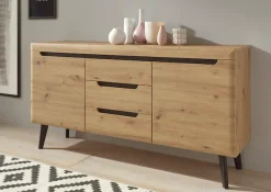 Home affaire Sideboard »Torge, Anrichte, Kommode, Schubladenschrank« 1 Stk. tlg. abgeschrägte Füße, drei Farben, Scandi Design, 160 cm breit