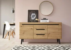Home affaire Sideboard »Torge, Anrichte, Kommode, Schubladenschrank« 1 Stk. tlg. abgeschrägte Füße, drei Farben, Scandi Design, 160 cm breit