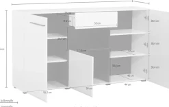 Home affaire Sideboard »Trentino« Kommode, Briete ca. 173 cm, Soft-Close-Funktion, Hochglanzfronten