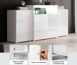 Home affaire Sideboard »URBAN III« Moderne Kommode mit 3 Schubladen und 4 Fächern, Breite 150 cm