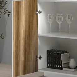 Home affaire Sideboard »Vega Sideboard,Kommode,220 cm« mit 4 Türen und 3 Schubladen,Fronten mit Rillen-Optik