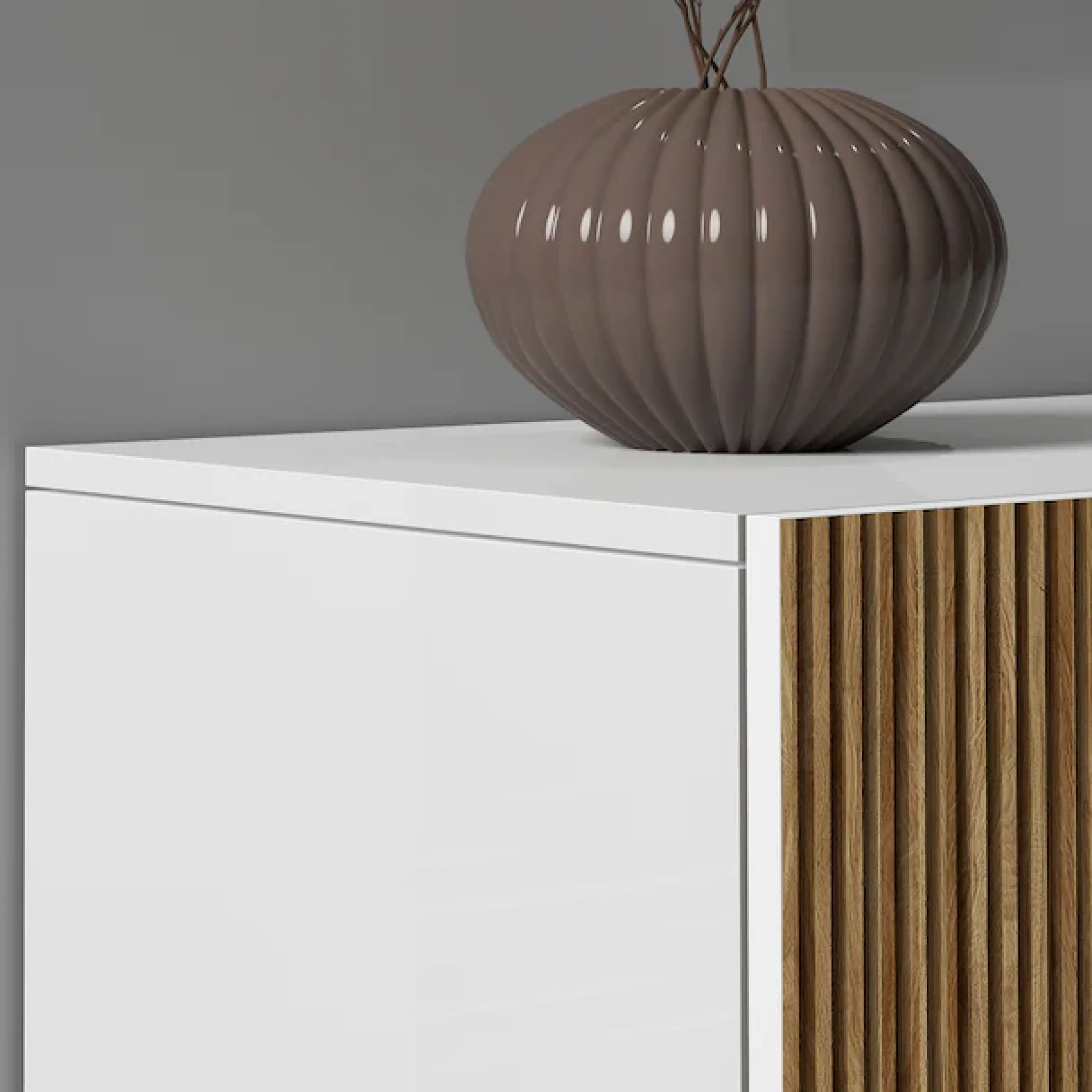 Home affaire Sideboard »Vega Sideboard,Kommode,220 cm« mit 4 Türen und 3 Schubladen,Fronten mit Rillen-Optik