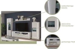 Home affaire Sideboard »Viborg, Breite 182cm, inkl. vertikaler Frontbeleuchtung« 4 Türen, 3 Einlegeböden,6 Fächer, 1 Schubkasten,Anrichte, Schrank