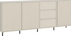 Home affaire Sideboard »viel Stauraum, Soft Close, 3 Türen und 3 Schubkasten« mit Metallfüßen, Breite 212 cm, grifflos, Fronten geriffelt
