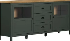 Home affaire Sideboard »Vienna« 1 Stk. tlg. Kommode im Landhausstil - Beleuchtung, Glastüren - B/T/H 185/45/86 cm