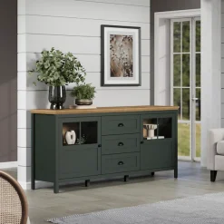 Home affaire Sideboard »Vienna« 1 Stk. tlg. Kommode im Landhausstil - Beleuchtung, Glastüren - B/T/H 185/45/86 cm