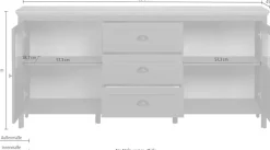 Home affaire Sideboard »Vienna« 1 Stk. tlg. Kommode im Landhausstil - Beleuchtung, Glastüren - B/T/H 185/45/86 cm